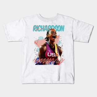 Retro Vintage sha carri richardson Fan Art Design Kids T-Shirt